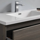 Fresca FCB9342MGO-I Lazzaro 42" Gray Wood Free Standing Modern Bathroom Cabinet with Integrated Sink