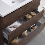 Fresca FCB9342RW-I Lazzaro 42" Rosewood Free Standing Modern Bathroom Cabinet with Integrated Sink