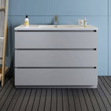 Fresca FCB9348GR-I Lazzaro 48" Gray Free Standing Modern Bathroom Cabinet with Integrated Sink