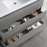 Fresca FCB9348HA-I Lazzaro 48" Glossy Ash Gray Free Standing Modern Bathroom Cabinet with Integrated Sink