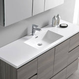 Fresca FCB9360MGO-S-I Lazzaro 60" Gray Wood Free Standing Modern Bathroom Cabinet with Integrated Single Sink