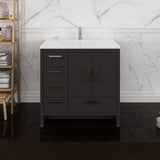 Fresca FCB9436DGO-L-I Imperia 36" Dark Gray Oak Free Standing Modern Bathroom Cabinet with Integrated Sink - Left Version