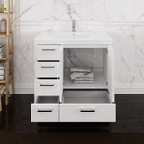 Fresca FCB9436WH-L-I Imperia 36" Glossy White Free Standing Modern Bathroom Cabinet with Integrated Sink - Left Version