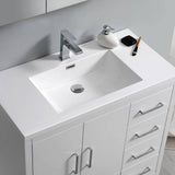 Fresca FCB9436WH-R-I Imperia 36" Glossy White Free Standing Modern Bathroom Cabinet with Integrated Sink - Right Version