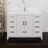 Fresca FCB9448WH-I Imperia 48" Glossy White Free Standing Modern Bathroom Cabinet with Integrated Sink