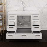 Fresca FCB9448WH-I Imperia 48" Glossy White Free Standing Modern Bathroom Cabinet with Integrated Sink