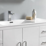 Fresca FCB9448WH-I Imperia 48" Glossy White Free Standing Modern Bathroom Cabinet with Integrated Sink