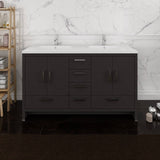 Fresca FCB9460DGO-D-I Imperia 60" Dark Gray Oak Free Standing Modern Bathroom Cabinet with Integrated Double Sink