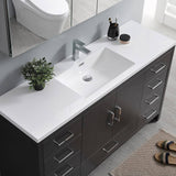 Fresca FCB9460DGO-S-I Imperia 60" Dark Gray Oak Free Standing Modern Bathroom Cabinet with Integrated Single Sink