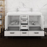 Fresca FCB9460WH-D-I Imperia 60" Glossy White Free Standing Modern Bathroom Cabinet with Integrated Double Sink