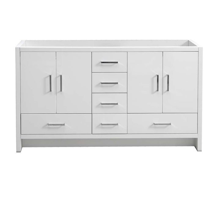 Fresca FCB9460WH-D Imperia 60" Glossy White Free Standing Double Sink Modern Bathroom Cabinet
