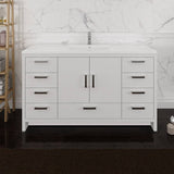 Fresca FCB9460WH-S-I Imperia 60" Glossy White Free Standing Modern Bathroom Cabinet with Integrated Single Sink