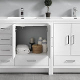 Fresca FCB9472WH-I Imperia 72" Glossy White Free Standing Double Sink Modern Bathroom Cabinet with Integrated Sink