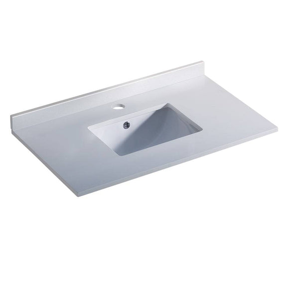 Fresca FCT2036WH-U Oxford 36" White Countertop with Undermount Sink