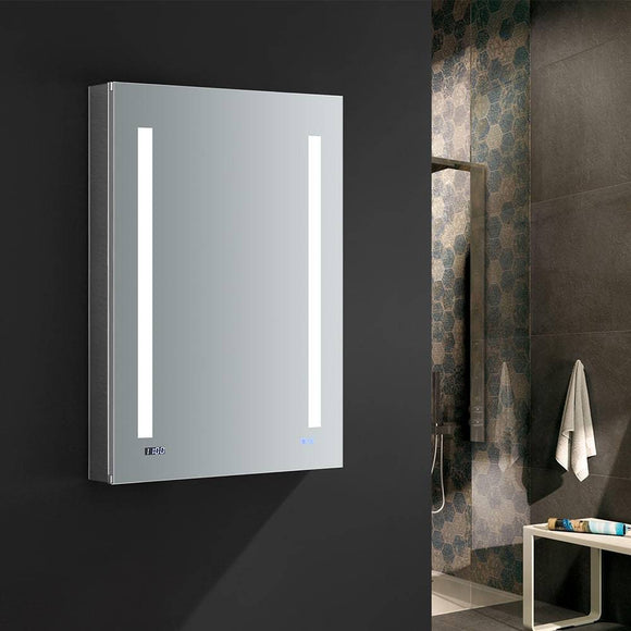Fresca FMC012436-L Tiempo 24" Wide x 36" Tall Bathroom Medicine Cabinet with LED Lighting & Defogger