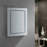 Fresca FMC022430-L Spazio 24" Wide x 30" Tall Bathroom Medicine Cabinet with LED Lighting & Defogger