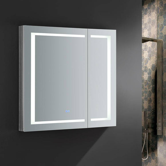 Fresca FMC023636 Spazio 36" Wide x 36" Tall Bathroom Medicine Cabinet with LED Lighting & Defogger