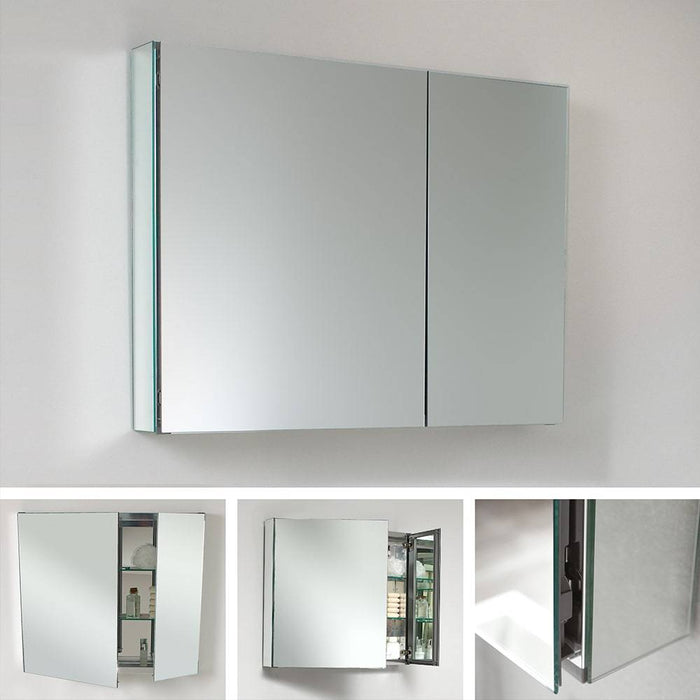Fresca FMC8090 30" Wide x 26" Tall Bathroom Medicine Cabinet with Mirrors