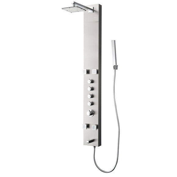 Fresca FSP8001BS Pavia Stainless Steel (Brushed Silver) Thermostatic Shower Massage Panel