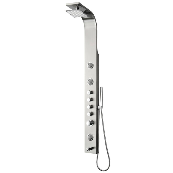Fresca FSP8009BS Geona Stainless Steel (Brushed Silver) Thermostatic Shower Massage Panel