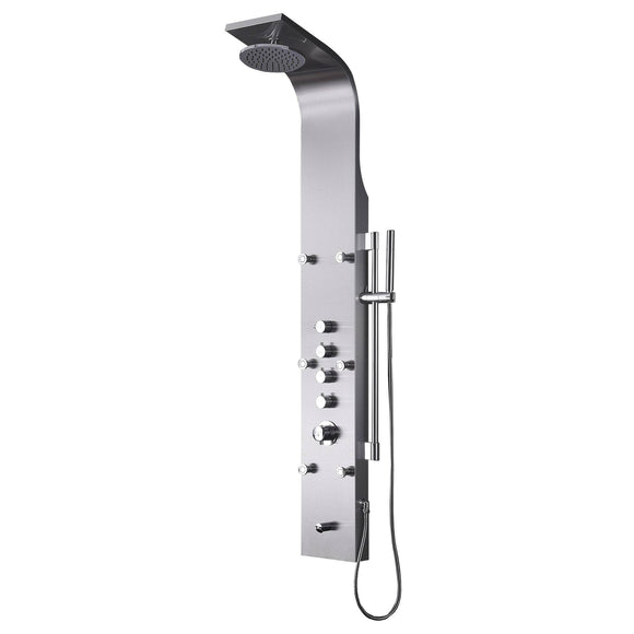 Fresca FSP8012BS Palermo Stainless Steel (Brushed Silver) Thermostatic Shower Massage Panel