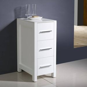 Fresca FST6212WH Torino 12" White Bathroom Linen Side Cabinet