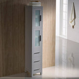 Fresca FST6260GR Torino Gray Tall Bathroom Linen Side Cabinet
