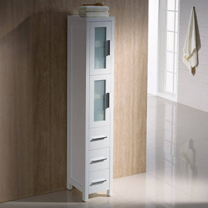 Fresca FST6260WH Torino White Tall Bathroom Linen Side Cabinet