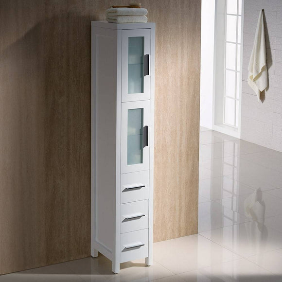 Fresca FST6260WH Torino White Tall Bathroom Linen Side Cabinet