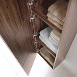 Fresca FST8090GW Walnut Bathroom Linen Side Cabinet with 3 Large Storage Areas