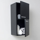 Fresca FST8091BW Black Bathroom Linen Side Cabinet with 2 Storage Areas