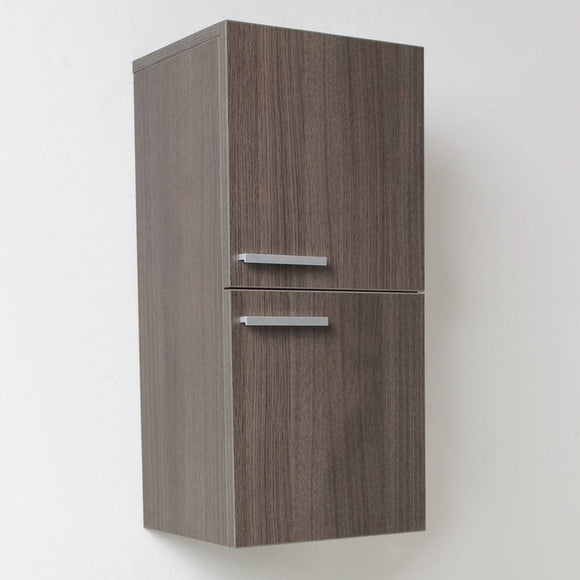 Fresca FST8091GO Gray Oak Bathroom Linen Side Cabinet with 2 Storage Areas
