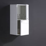 Fresca FST8091WH White Bathroom Linen Side Cabinet with 2 Storage Areas