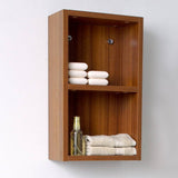Fresca FST8092TK Teak Bathroom Linen Side Cabinet with 2 Open Storage Areas