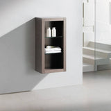 Fresca FST8130GO Allier Gray Oak Bathroom Linen Side Cabinet with 2 Glass Shelves