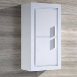 Fresca FST8140WH Allier White Bathroom Linen Side Cabinet with 2 Doors