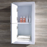 Fresca FST8140WH Allier White Bathroom Linen Side Cabinet with 2 Doors