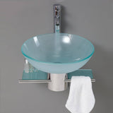 Fresca FVN1012 Cristallino 18" Modern Glass Bathroom Vanity with Frosted Vessel Sink
