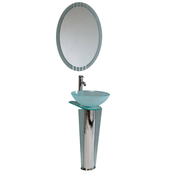Fresca FVN1053 Vitale 17" Modern Glass Bathroom Vanity with Mirror