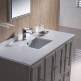 Fresca FVN20-122412GR Oxford 48" Gray Traditional Bathroom Vanity with 2 Side Cabinets