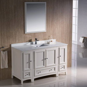 Fresca FVN20-123012AW Oxford 54" Antique White Traditional Bathroom Vanity