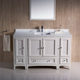 Fresca FVN20-123012AW Oxford 54" Antique White Traditional Bathroom Vanity