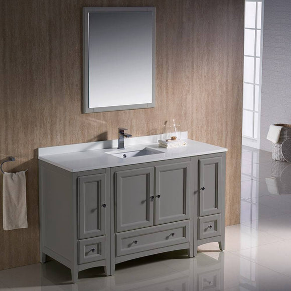 Fresca FVN20-123012GR Oxford 54" Gray Traditional Bathroom Vanity