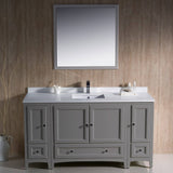 Fresca FVN20-123612GR Oxford 60" Gray Traditional Bathroom Vanity with 2 Side Cabinets