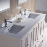 Fresca FVN20-241224AW Oxford 60" Antique White Traditional Double Sink Bathroom Vanity