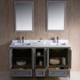 Fresca FVN20-241224GR Oxford 60" Gray Traditional Double Sink Bathroom Vanity