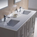 Fresca FVN20-241224GR Oxford 60" Gray Traditional Double Sink Bathroom Vanity with Side Cabinet