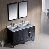 Fresca FVN20-2424ES Oxford 48" Traditional Double Sink Bathroom Vanity in Espresso