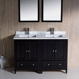 Fresca FVN20-2424ES Oxford 48" Espresso Traditional Double Sink Bathroom Vanity