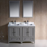 Fresca FVN20-2424GR Oxford 48" Gray Traditional Double Sink Bathroom Vanity